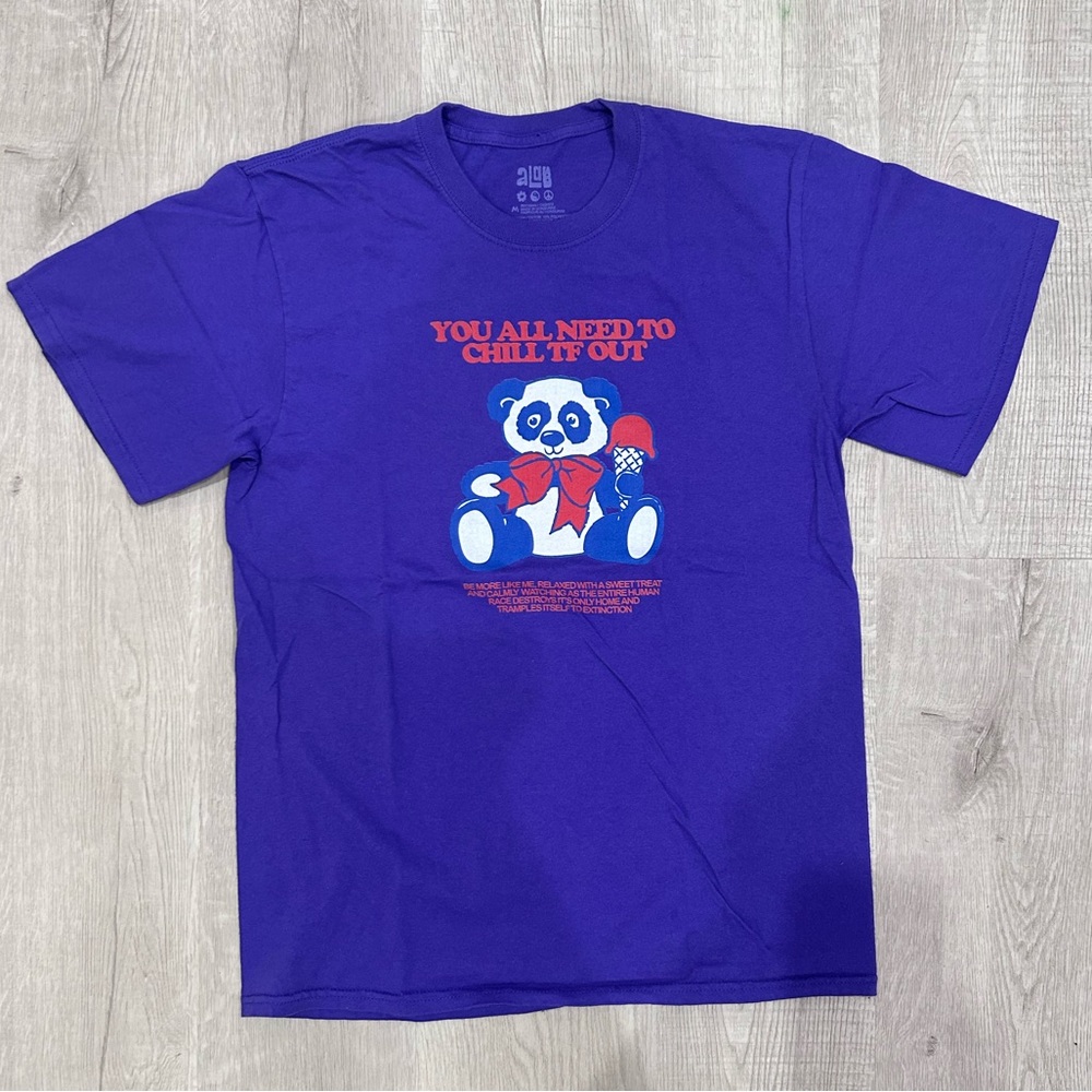 Purple panda print skater shirt